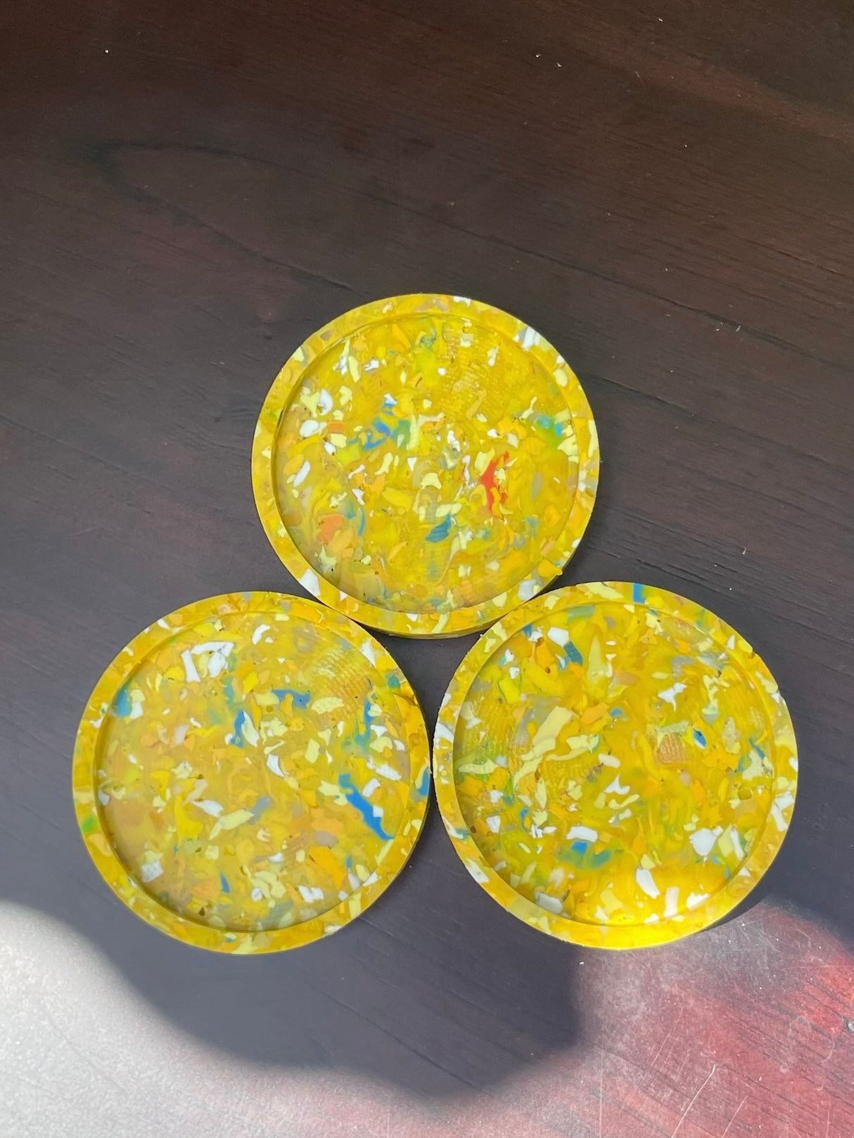 Yellow Daun Coaster - Pack of 3