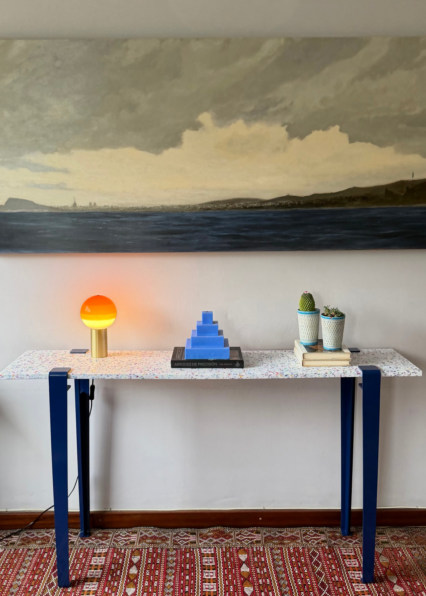 Mesa consola con tablero Maui y patas granate duagallery:maui--azul