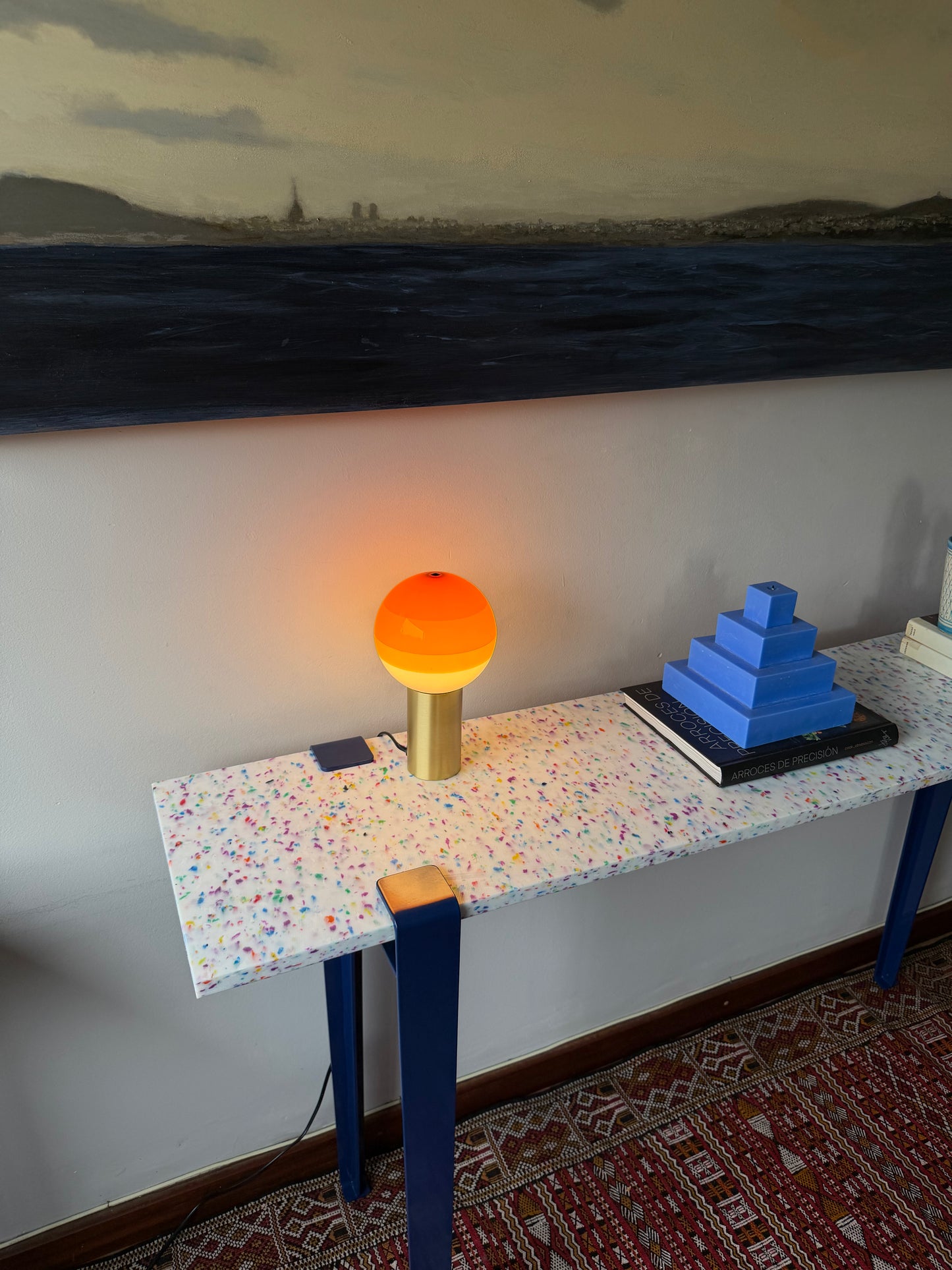 Mesa consola con tablero Maui y patas granate duagallery:maui--azul