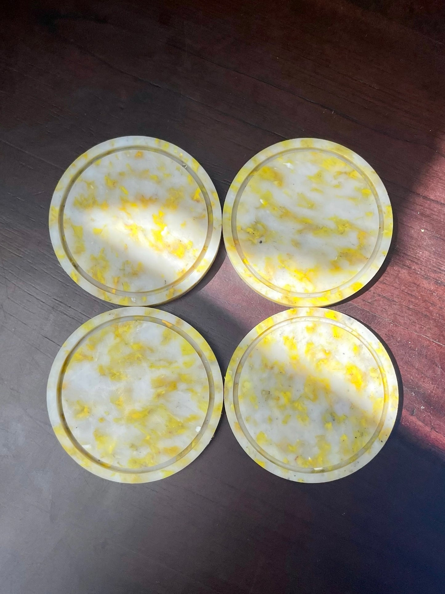 Yellow Sungai Coaster - Pack of 4