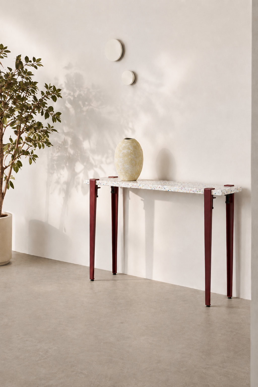 Mesa consola con tablero Maui y patas granate duagallery:maui--granate