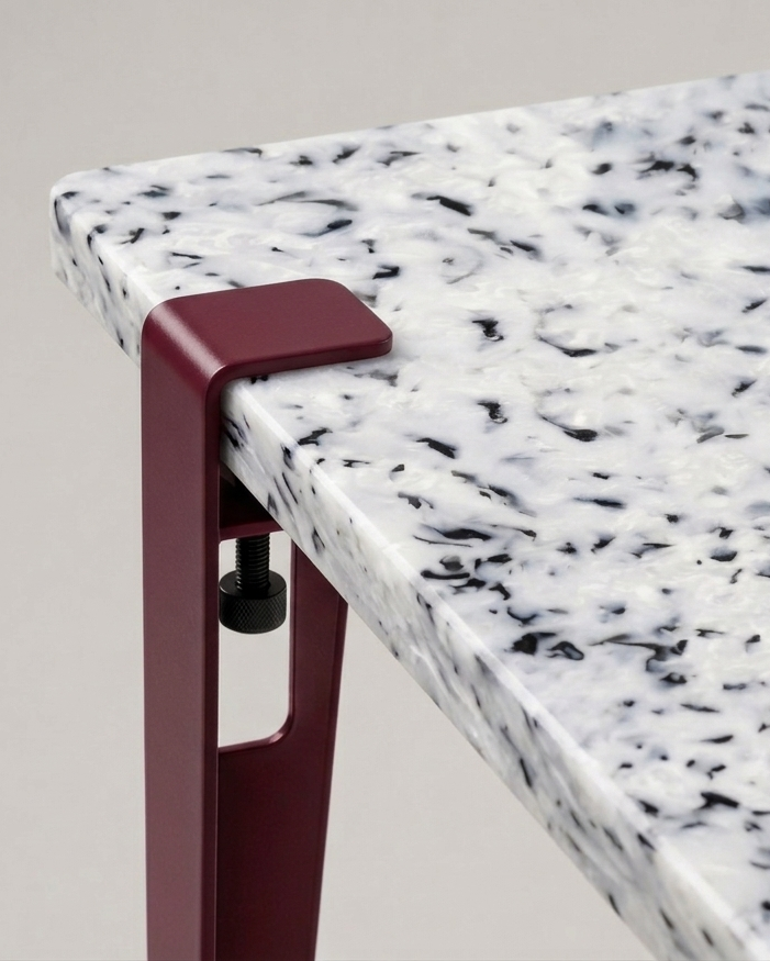 Mesa consola con tablero Nora y patas granate duagallery:nora--granate