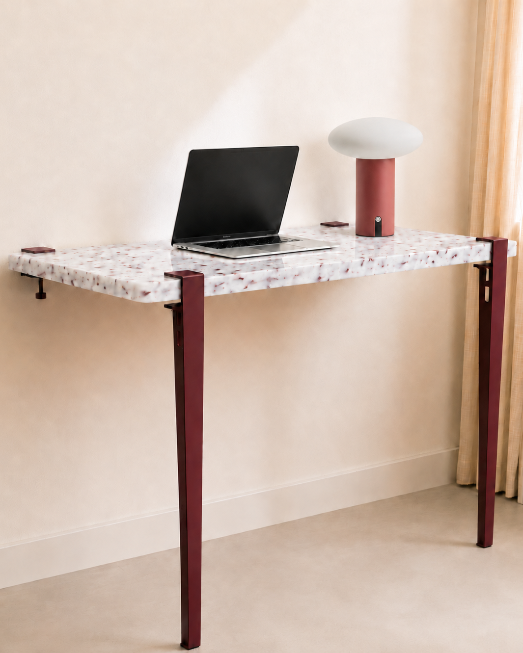 Mesa consola con tablero Tinto y patas granate duagallery:tinto--granate