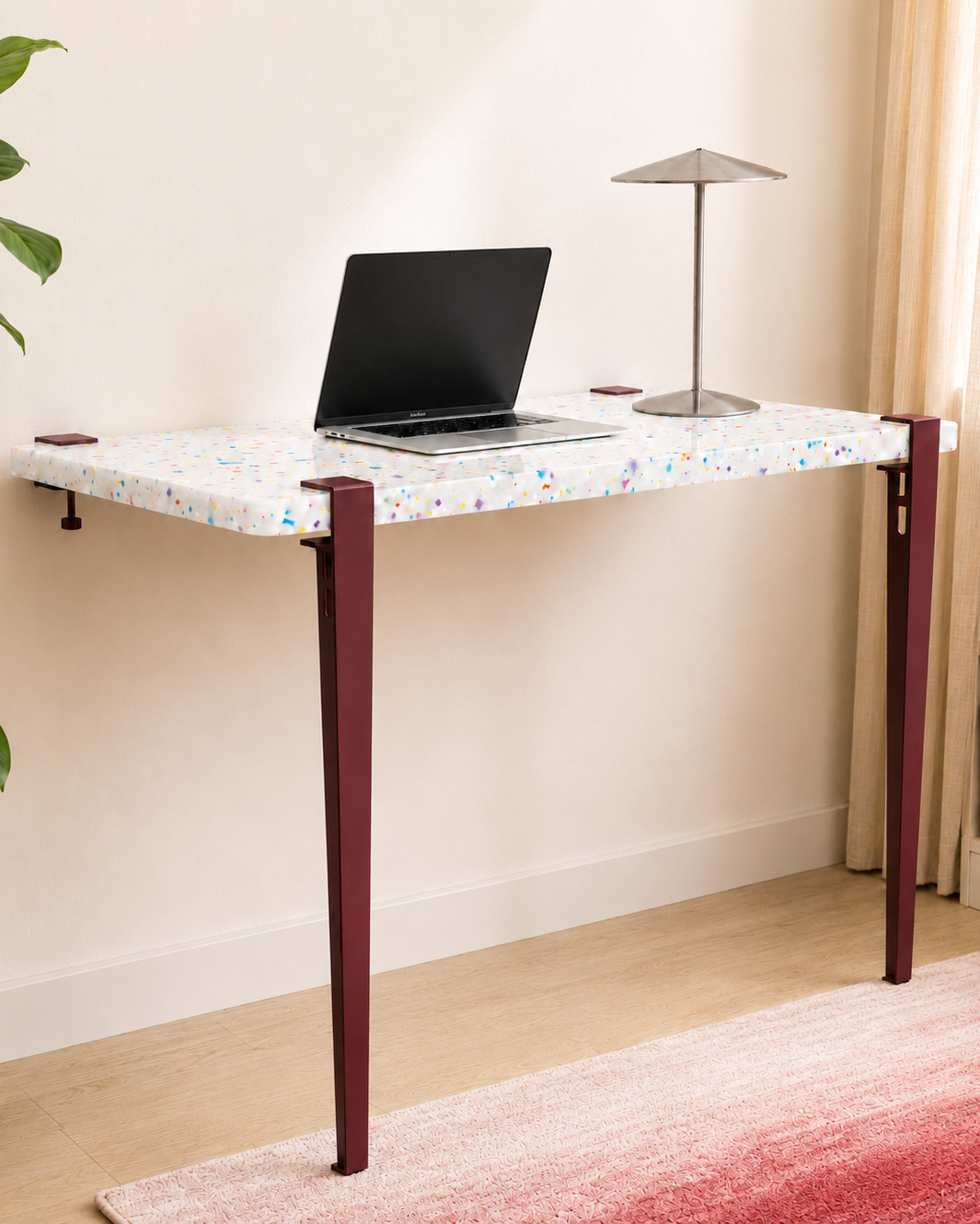Mesa consola con tablero Maui y patas granate duagallery:maui--granate