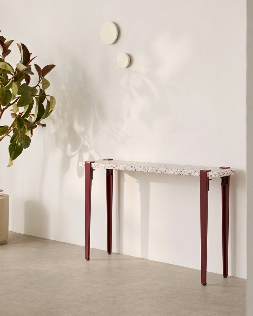 Mesa consola con tablero Tinto y patas granate duagallery:tinto--granate