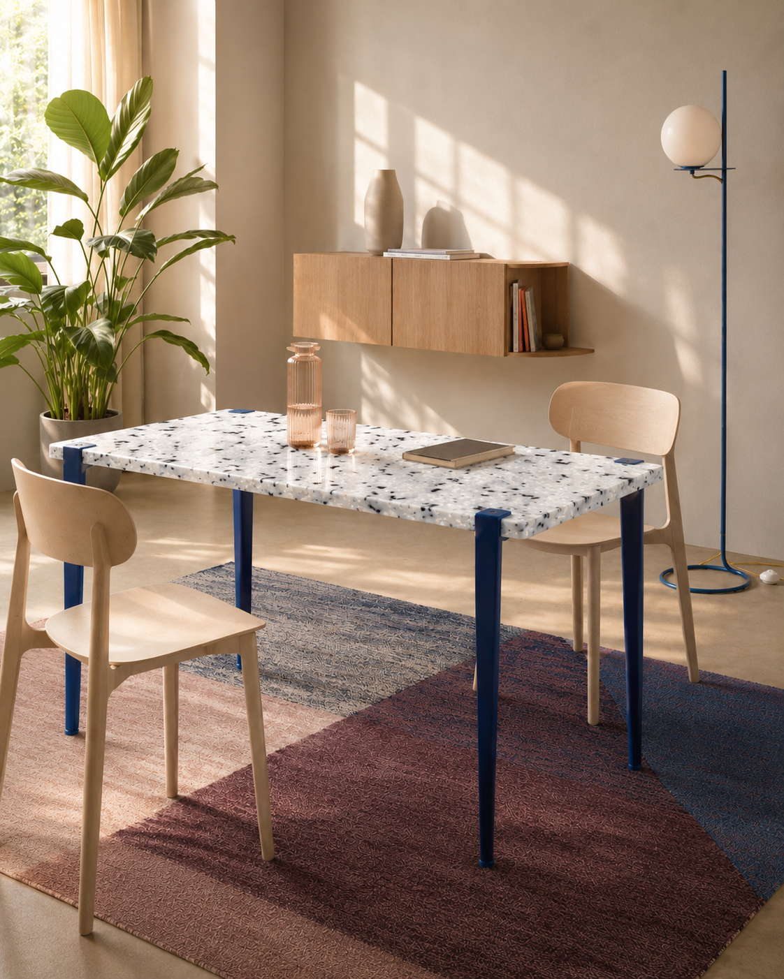 Mesa consola con tablero Nora y patas granate duagallery:nora--azul