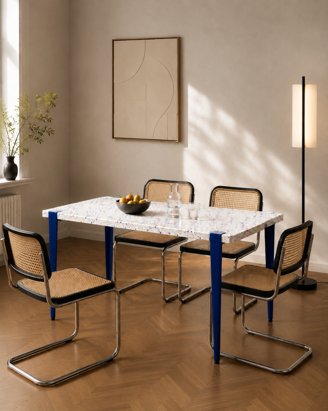 Mesa consola con tablero Maui y patas granate duagallery:maui--azul