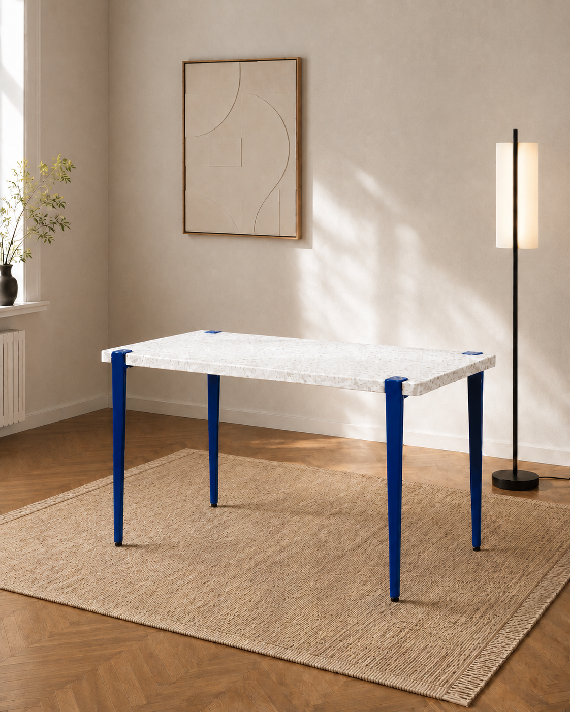 Mesa consola con tablero Solo y patas granate duagallery:solo--azul