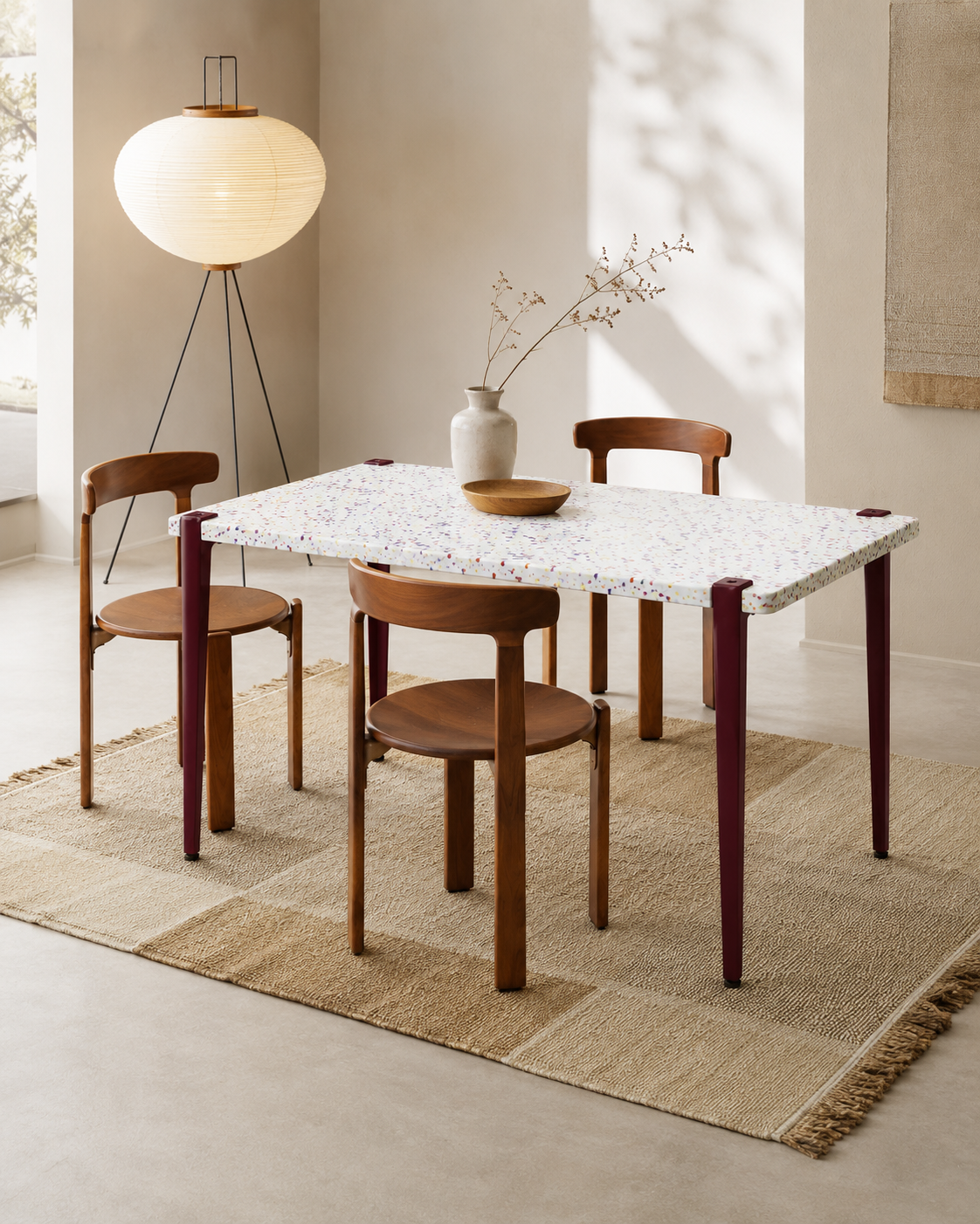 Mesa consola con tablero Maui y patas granate duagallery:maui--granate